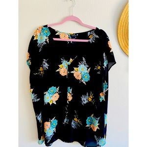 Spring Floral Chiffon Blouse